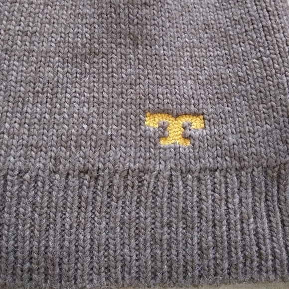 Tory Burch wool alpaca raglan turtleneck dark oatmeal sweater - Picture 4 of 10